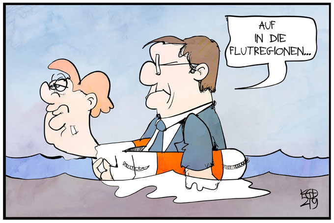 Merkel und Laschet in den Flutgebieten