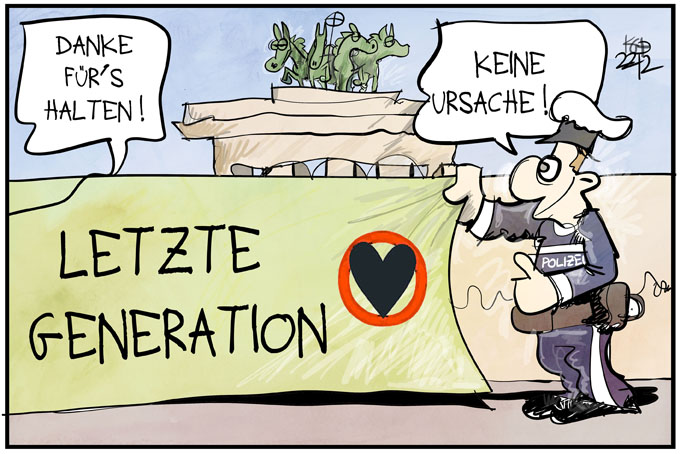 Die Letzte Generation demonstriert am Brandenburger Tor
