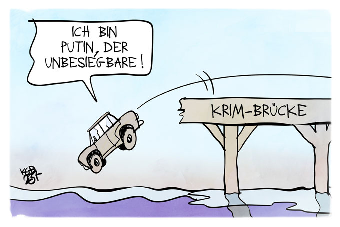 Die Krim-Brücke wird beschädigt