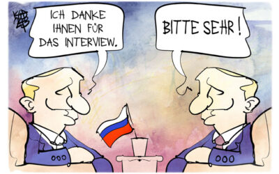 Putin gibt ein Interview im Staatsfernsehen